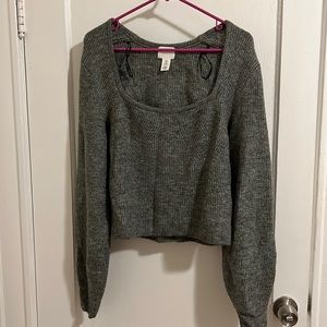 Soft, Grey square neck sweater - never worn